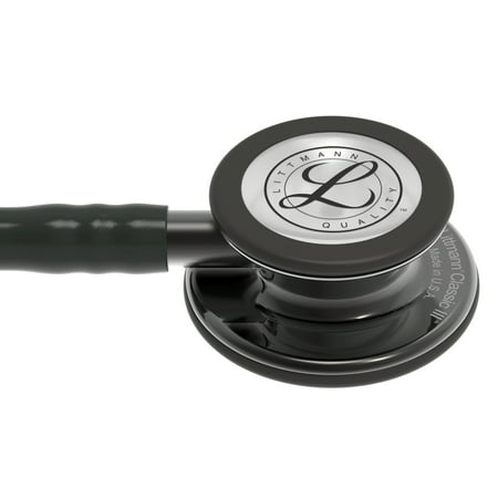 3M Littmann Classic III 27" Monitoring Stethoscope, Smoke-Finish, Black Tube, 5811Black,