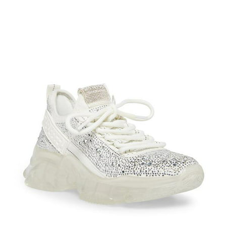 Steve Madden Womens Maxima Fashion Running Shoes White 8.5 Medium (B,M), White Multi, 8.5