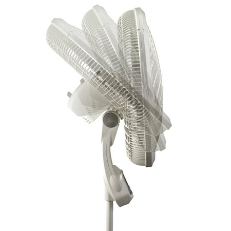 Lasko 18" 3-Speed Elegance & Performance Pedestal Fan with Remote, 1850, WhiteWhite,