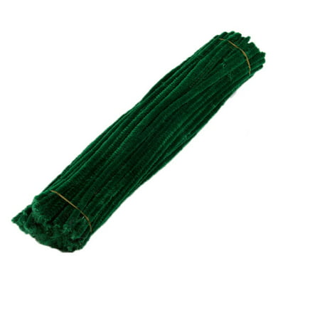 YUEHAO 100PC Chenille Stem Solid Color Pipe Cleaners Set for DIY Arts Crafts Decorations Army Green, Army Green