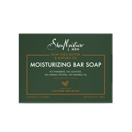 SheaMoisture Men's Bar Soap Moisturizing, 8 oz, 2 Bars, 8 oz