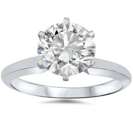 F SI 1 1/2ct Solitaire Diamond Engagement Ring 14K White Gold, White Gold, 5
