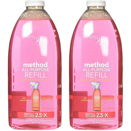 Method All Purpose Cleaning Spray 68 Fl Oz, Pink Grapefruit, Refill Bottle 2-Pack