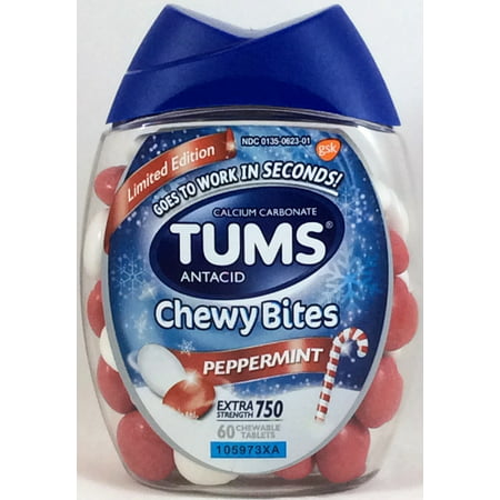 TUMS Chewy Bites Peppermint Limited Edition Extra Strength - 60 Count