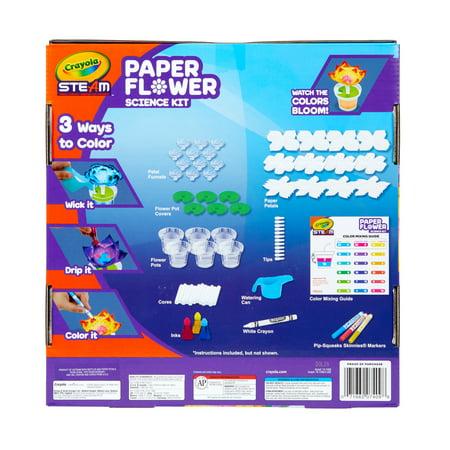 Crayola Steam Paper Flower Science Coloring Kit, Holiday Gift for Kids, Beginner Unisex Child, 12 Pieces