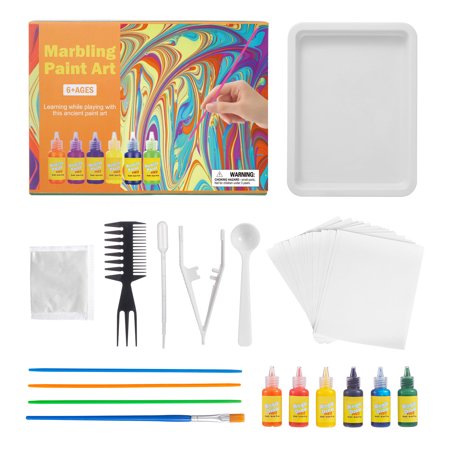 Marbling Paint Kit for Kids Water Art Paint Set Arts and Crafts for Girls & Boys Age 4-12 Gift for Easter Christmas Thanksgiving Kids Activities for Age 4 5 6 7 8 9 10