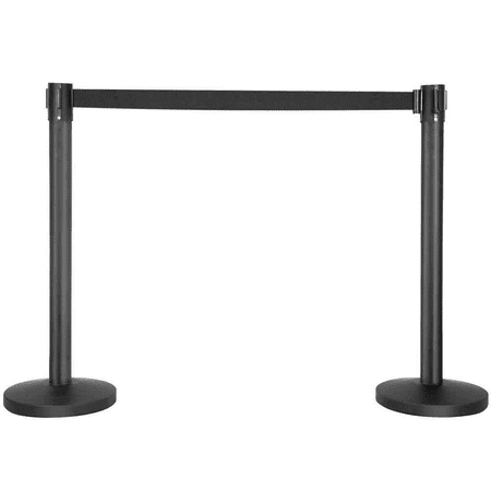 Yaheetech 2-Pack Stanchion with 6.5 Foot Retractable Belt Crowd Control Stanchion Queue Line Post Barrier