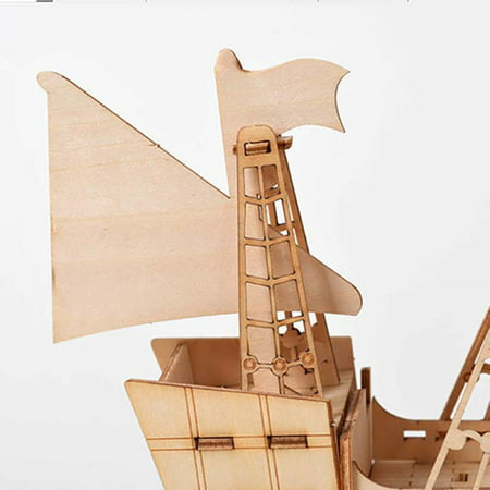 Wooden Puzzle Toy Assembling Model DIY Sailing Ship Toys 3D Desk Decor Craft Kits For Children Kids