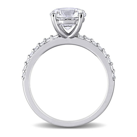 Miabella Women's 2-3/4 Carat T.G.W. Round-Cut Created White Sapphire 10k White Gold Engagement Ring