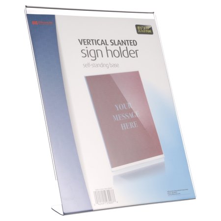 Officemate Slanted Vertical Sign Holder, 8.5 x 11 inches, 6/Pack, Clear (23065)