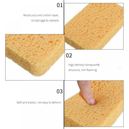 Altssales Eco-Friendly Sponge Cleaning Tools Scouring Pads Household Essentials Kitchen Supplies, Brown