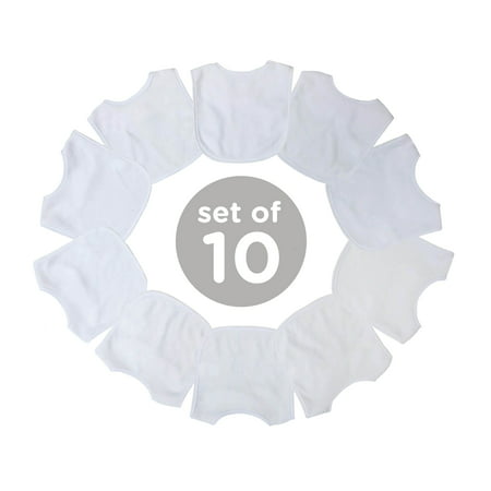 Neat Solutions Cotton Polyester Feeding Baby Bib, 10pk Unisex