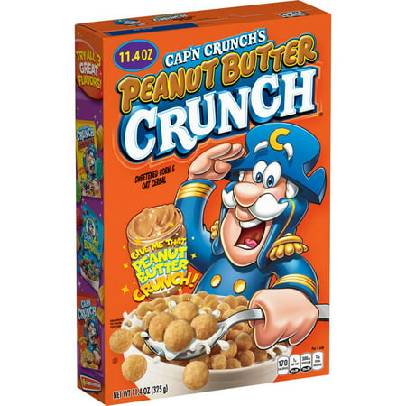 Cap'n Crunch Sweetened Corn & Oat Cereal Peanut Butter Crunch 11.4 Oz