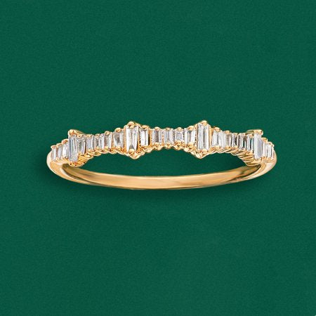Ross-Simons 0.20 ct. t.w. Baguette Diamond Ring in 14kt Yellow Gold For WomenYellow Gold,