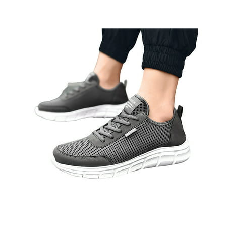 Ferndule Mens Extra Wide Sneakers Lightweight Breathable Comfortable Running Walking Gym Sport Athletic Shoes Size 7-14Dark Gray,
