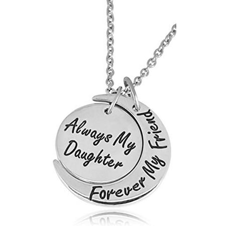 Mothers Day Jewelry Gift from Daughter, Mom & Daughter Necklace Set for 2 - ''Always My Mother/Daughter Forever My Friend'' Unique Mom/Daughter Matching Moon Pendant Necklaces