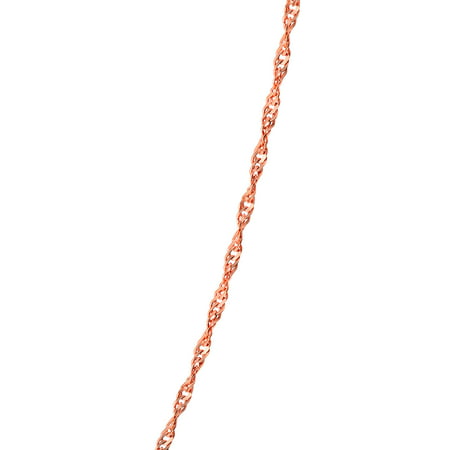 1.5MM Singapore Twist Rope Chain Necklace For Women Rose Gold Plated 925 Sterling Silver Made Italy 14 16 18 20 24 Inch, Rose, 20