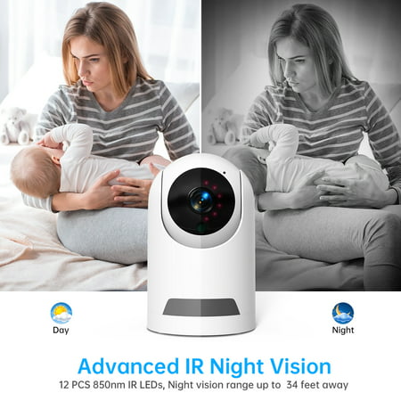 Baby Monitor, 360? Wireless 5G Nanny Cam with Safety Alerts, 4MP HD WiFi Camera for Human & Pet Detection, Home Security Camera with Two-Way Audio, Motion Tracking, IR Night Vision, Sleep Tracking