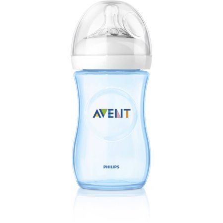 Philips Avent BPA Free Natural Blue Baby Bottles, 9 Ounce, 3 Pack, Multicolor, 9 Oz