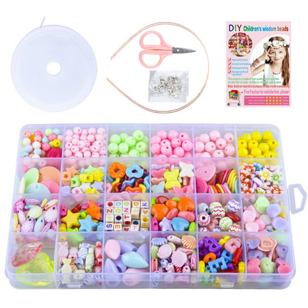 SUNNYPIG Bracelet Making Kit for Girl Kids, Children DIY Bead Set Gift for 4-9 Year Old Kids Girls Birthday Gift for 4-9 Year Old Girls Jewelry Making Set Birthday Present Age 3 4 5 6 7 GirlsMix,