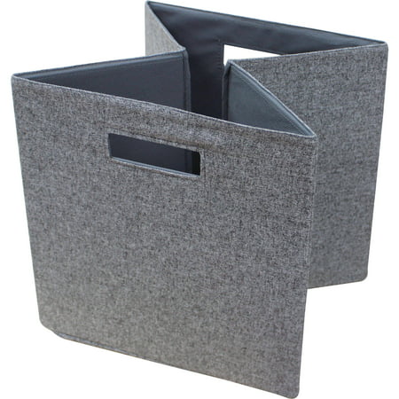 Better Homes & Gardens 12.75" Fabric Cube Storage Bins, Gray, 2 PackGray,