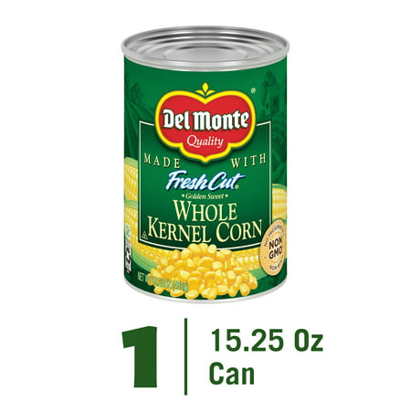 Del Monte Canned Golden Sweet Whole Kernel Corn, 15.25 oz Can