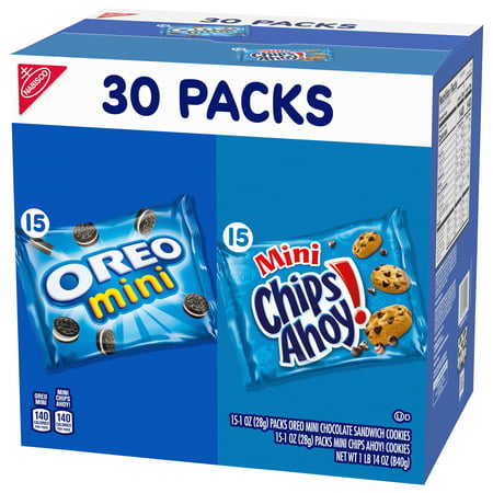 Nabisco Crowd Favorites Cookie Variety Pack, CHIPS AHOY! Mini & OREO Mini, 30 Snack Packs