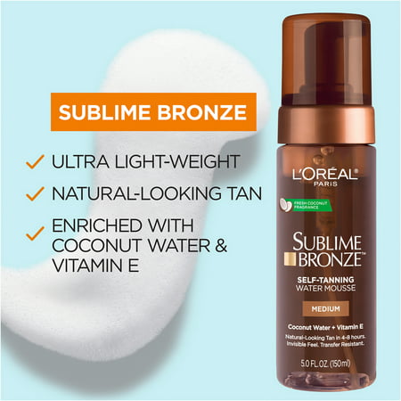 L'Oreal Paris Sublime Bronze Hydrating Self-Tanning Water Mousse, 5 fl ozMedium,