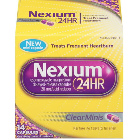 Nexium 24HR Clear Minis Acid Reducers Capsules, 20mg 14 ea (Pack of 4)