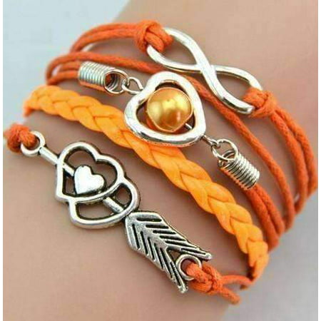 Forever Love Handmade Braided Leather Friendship Bracelet For Woman or A Girl- Six Colors To Choose