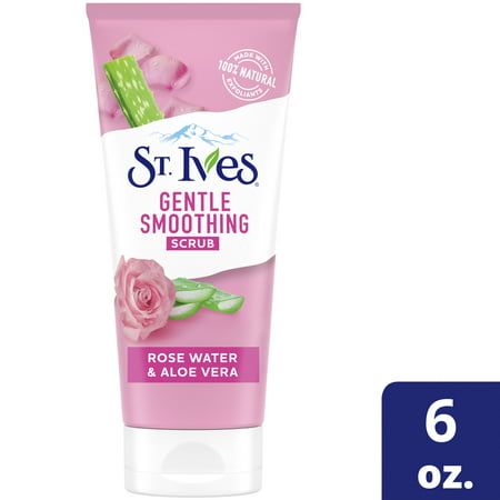 St. Ives Gentle Smoothing Face Scrub Rose Water & Aloe Vera, 6 oz