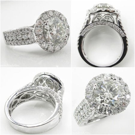 Jewelry,necklace,bracelet set,aesthetic,Fashion,Luxurious And Elegant Diamond Zircon White Openwork Ring Ladies JewelrySilver,