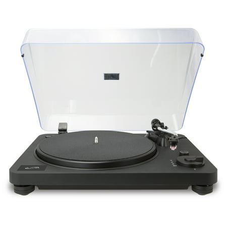 iLive ITTB1000B 3-Speed Belt-Drive Semi-Automatic Turntable with Cover and Bluetooth Transmitter