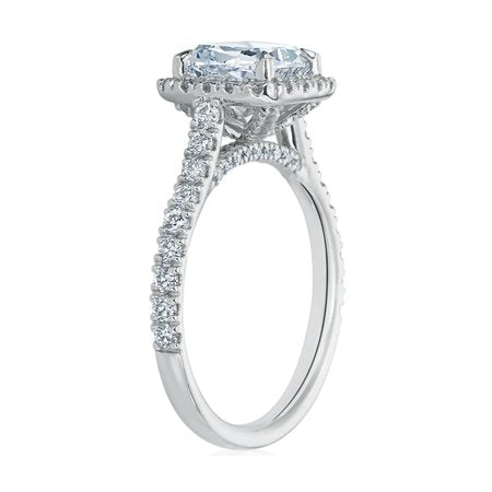 1.25 Carat Cushion cut Moissanite Solitaire Engagement Ring in 10k White Gold