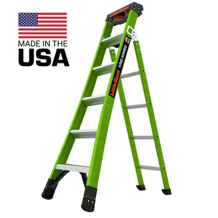 Little Giant King Kombo 6'-10' Fiberglass 3-in-1 Combo Ladder, Type 1AA - 375 lbs. Rated, 6