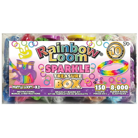 Rainbow Loom- Sparkle Rubber Band Treasure Box Edition, 8,000 High Quality Rubber Bands, 150 Clips and Carrying Case Included, The Original Rubber Band Craft for Kids Ages 7 and Up